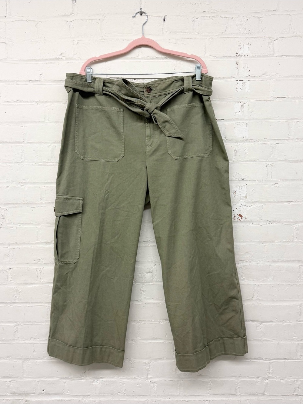 NWT Lauren Ralph Lauren Zabrenah Twill Wide Leg Cargo Pants Size 18 - Picture 3 of 8